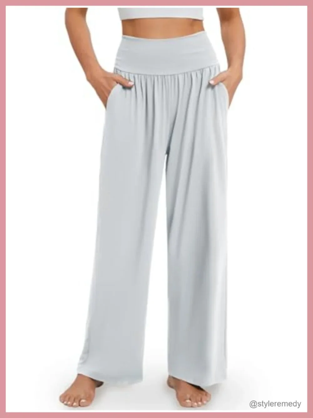 Wide Leg Yoga Pants High Waisted Flow Lounge Pajama Pants with Pockets